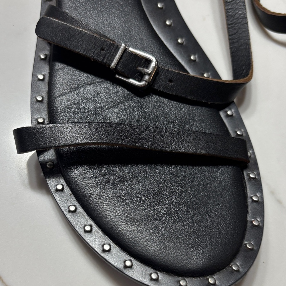 Zara Black Studded Sandals - Picture 4 of 10